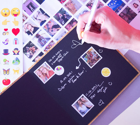 54 Fotoğraflı Kalemli ve Emojili Foto Kitap