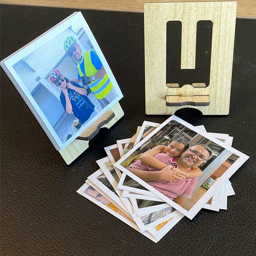 Ahşap Standlı Kare Fotoğraflar 18 Adet 6x6cm